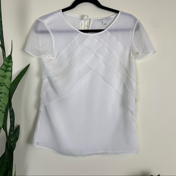 Banana Republic Layered Sheer White Blouse - Size 2 - Picture 4 of 10